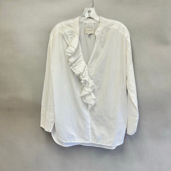Brochu Walker Micro Stripe White Cotton Popover Tunic Blouse Size XS - Picture 4 of 13